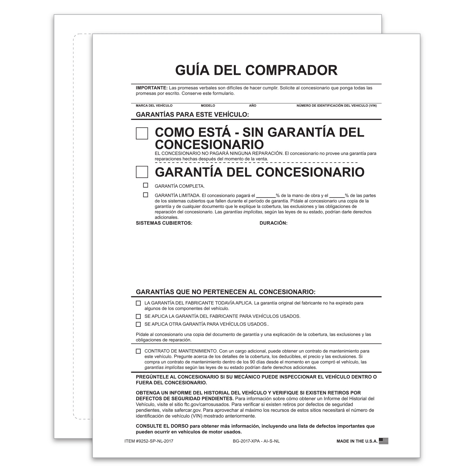 9252-SP-NL-2017_1-Part-Exterior-Buyers-Guide_Spanish_As-Is-No-Lines_P-WEB