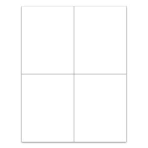 4.25" x 5.5" - 4 Up - Die Cut/Perfed BLANK, Ext. Laser Window Stick. - Qt