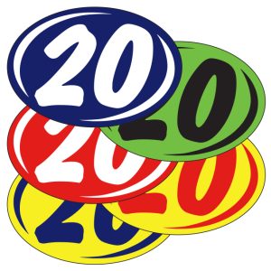 Vinyl Round Year Window Stickers